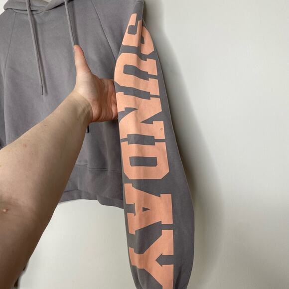 ROTATE BIRGER CHRISTENSEN Sunday Viola Organic Cotton Cropped Hoodie Medium - Picture 6 of 13